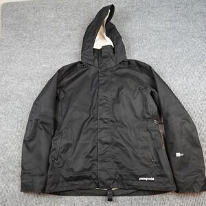 Patagonia Snowbelle Jacket Womens Large Black Hooded Insulated Ski Snow
